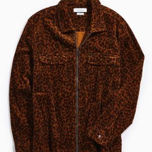 UO Ryder Cheetah Corduroy Zip Shirt